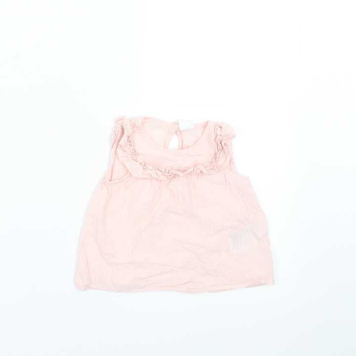 H&M Girls Pink Basic Blouse Size 3-6 Months