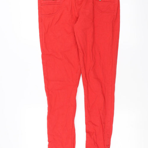 Primark Womens Red  Denim Skinny Jeans Size 12 L32 in