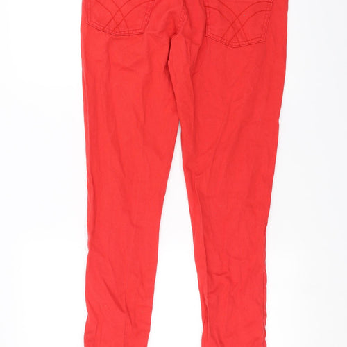 Primark Womens Red  Denim Skinny Jeans Size 12 L32 in