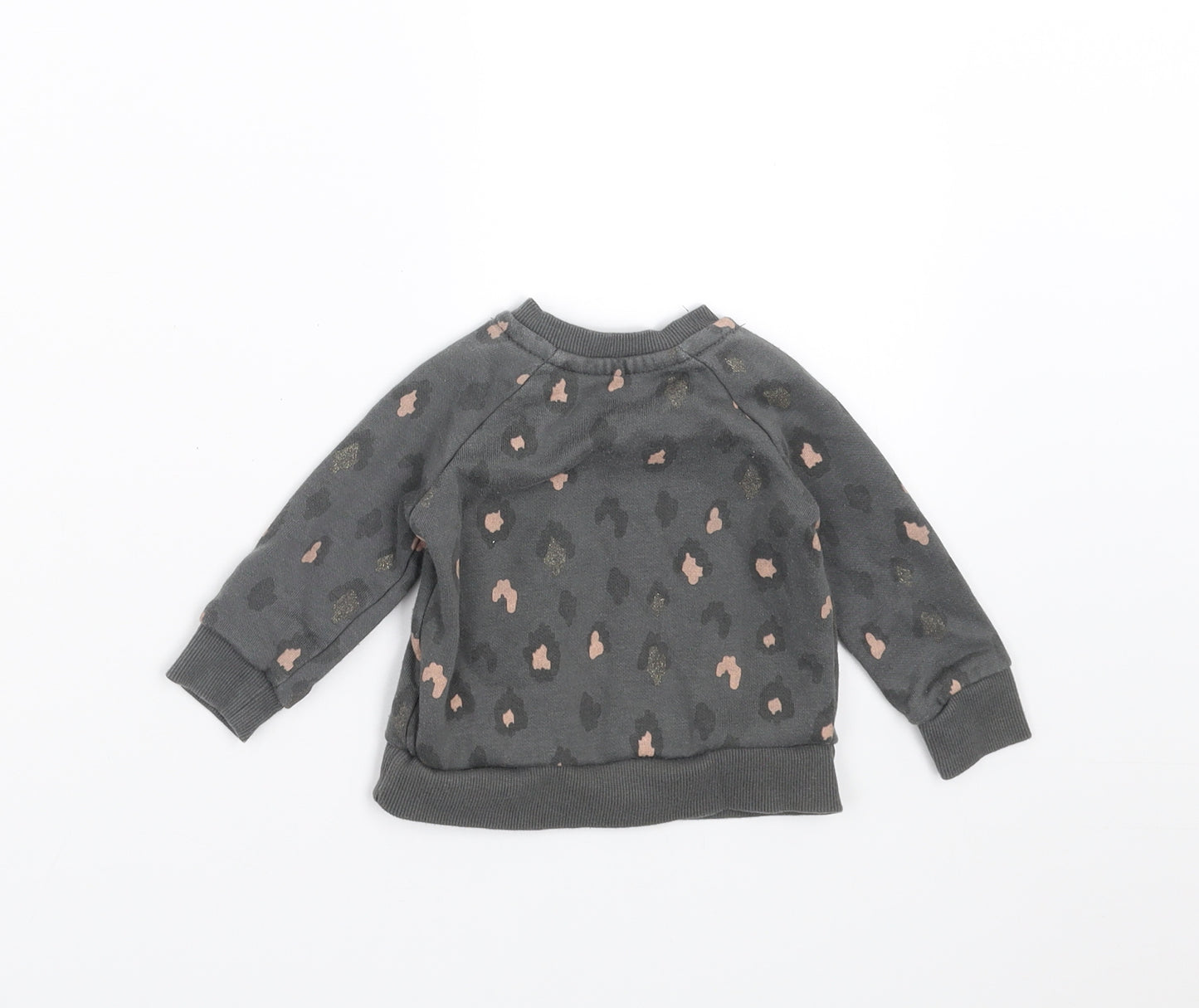 Primark Girls Grey Animal Print  Pullover Jumper Size 3-6 Months  - Sweatshirt