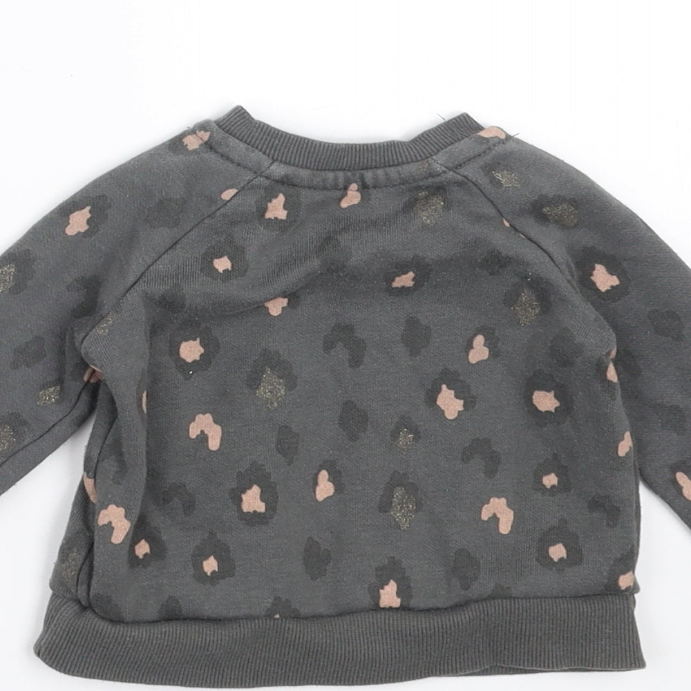 Primark Girls Grey Animal Print  Pullover Jumper Size 3-6 Months  - Sweatshirt