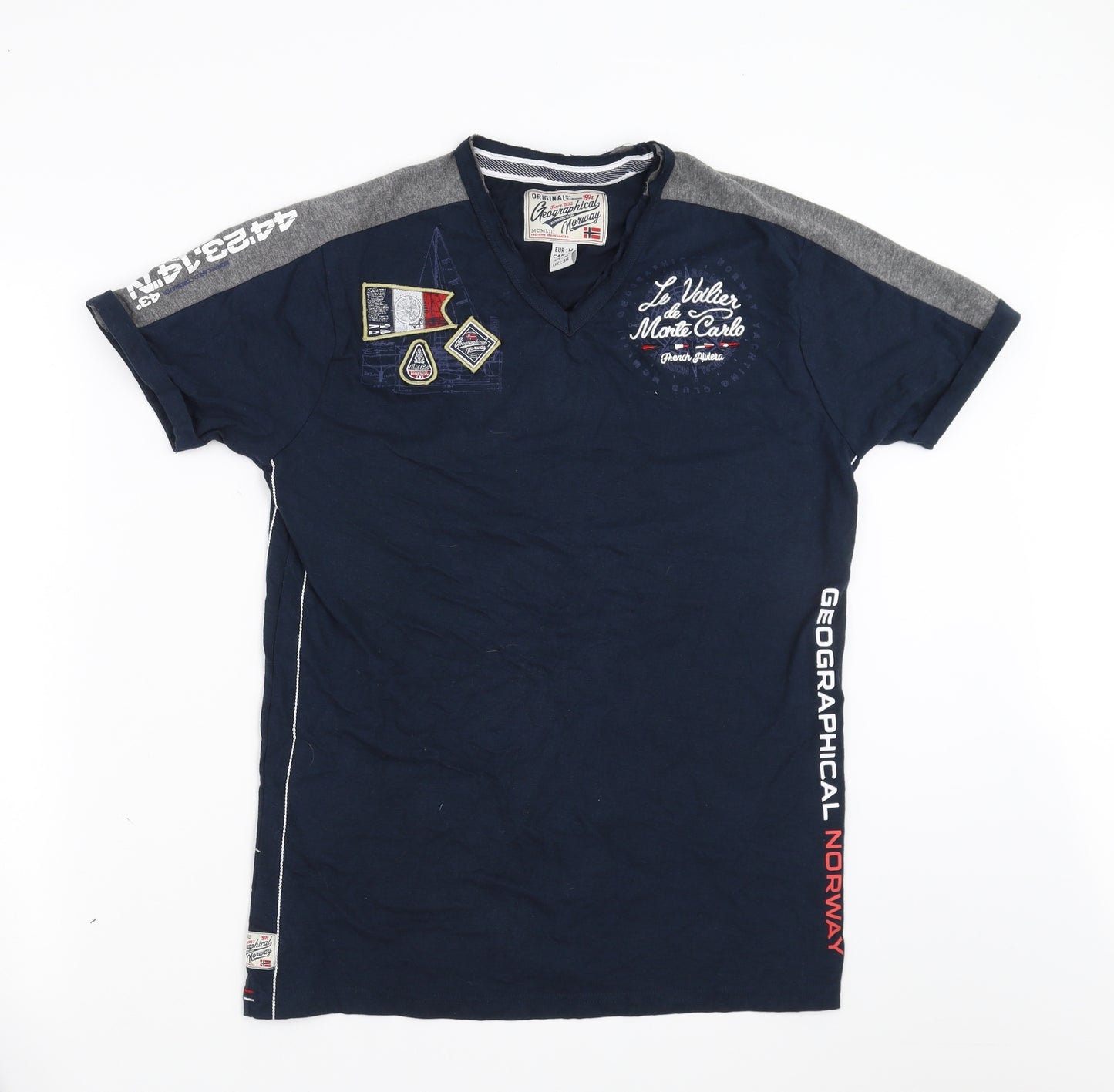 Geographical Norway Mens Blue    T-Shirt Size M