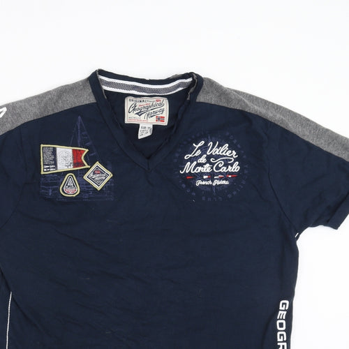Geographical Norway Mens Blue    T-Shirt Size M