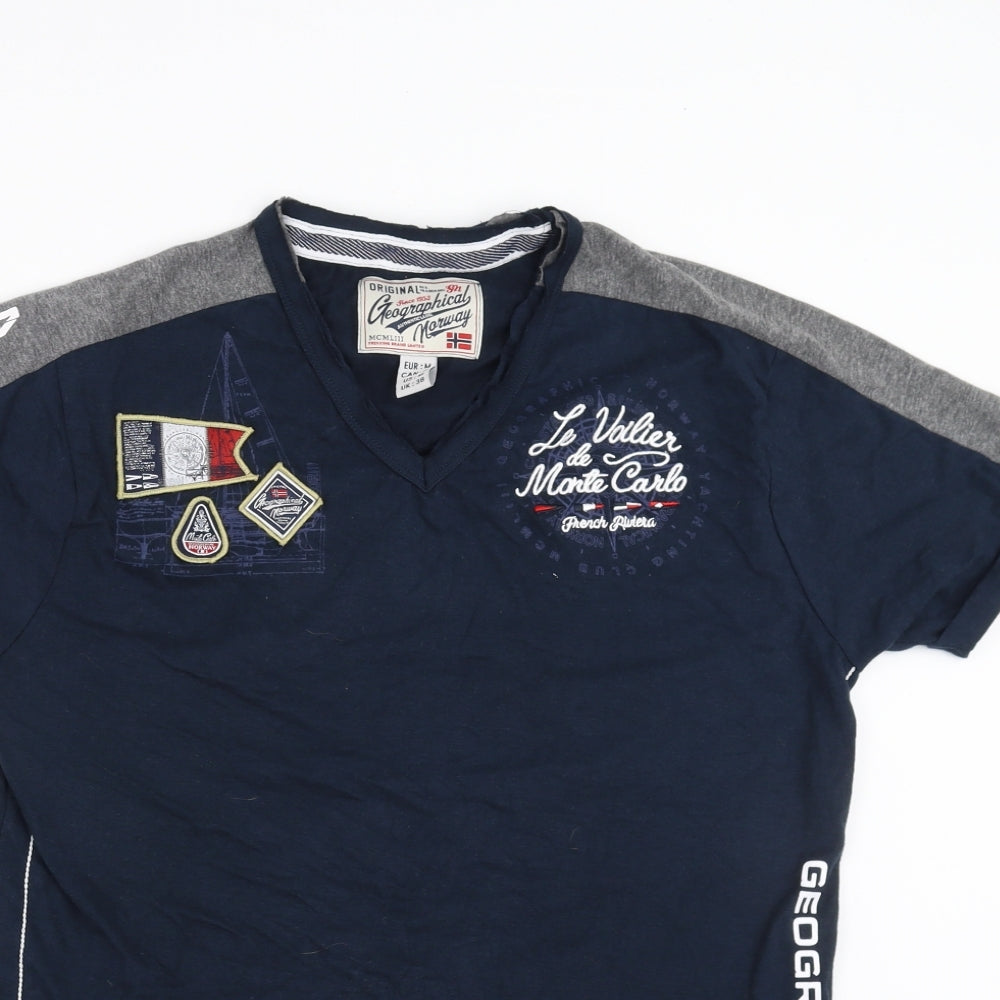 Geographical Norway Mens Blue    T-Shirt Size M