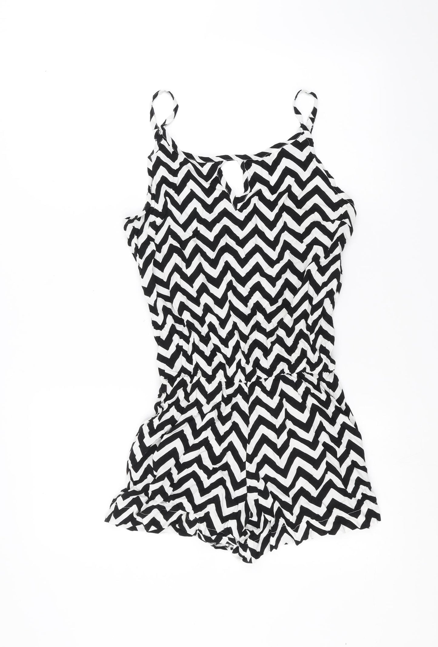 NEXT Womens Black Geometric  Playsuit One-Piece Size 12