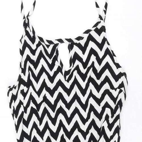 NEXT Womens Black Geometric  Playsuit One-Piece Size 12