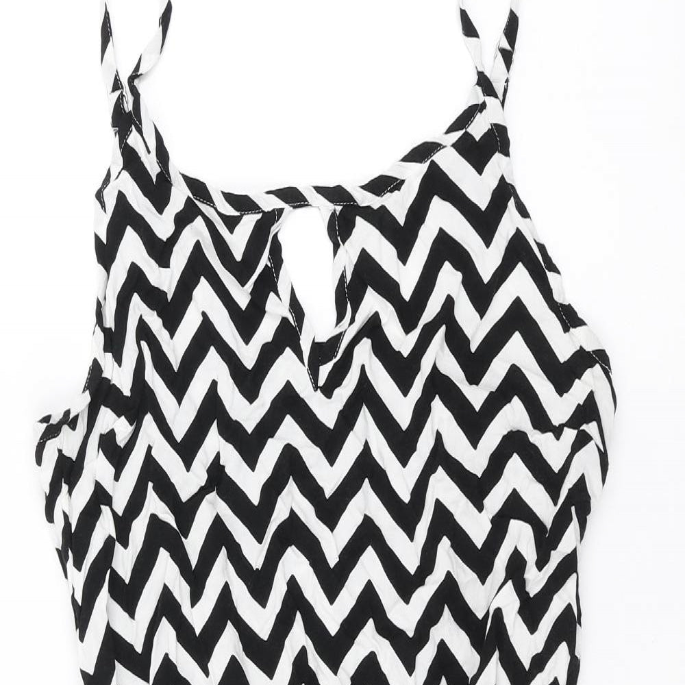 NEXT Womens Black Geometric  Playsuit One-Piece Size 12