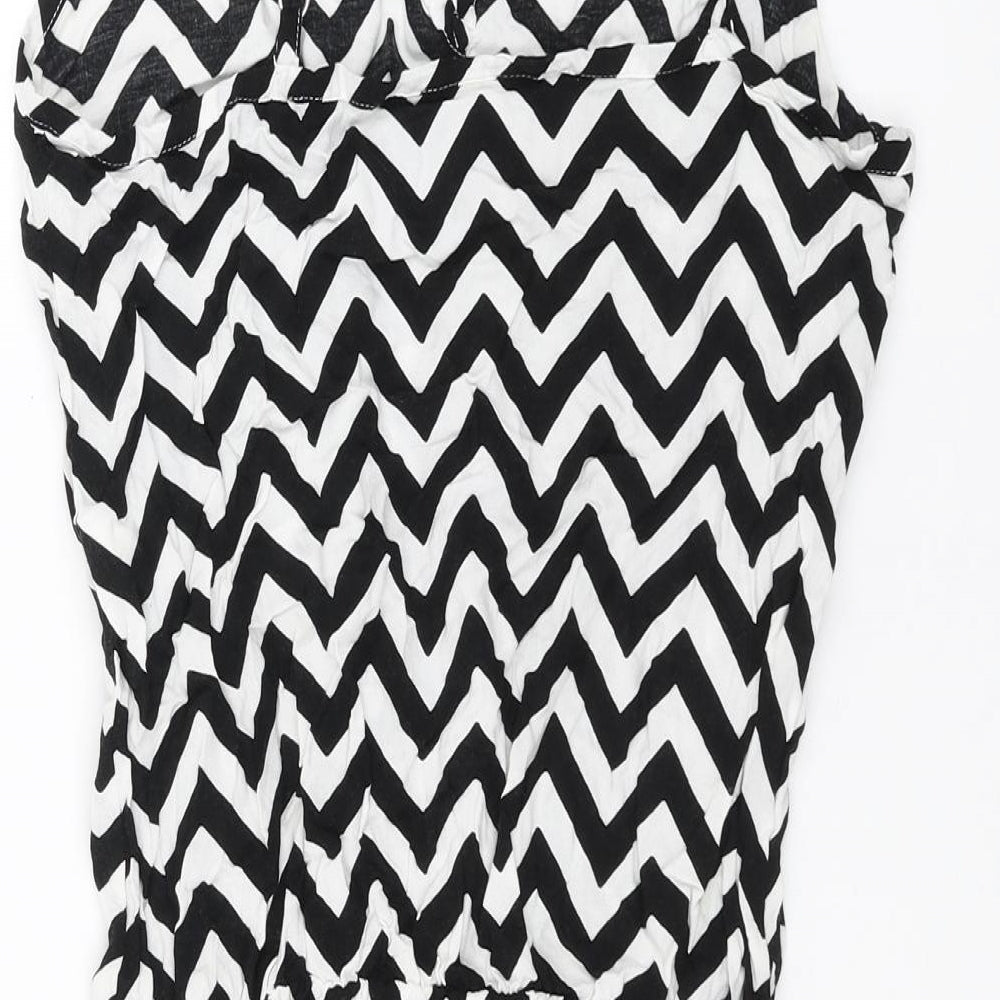 NEXT Womens Black Geometric  Playsuit One-Piece Size 12