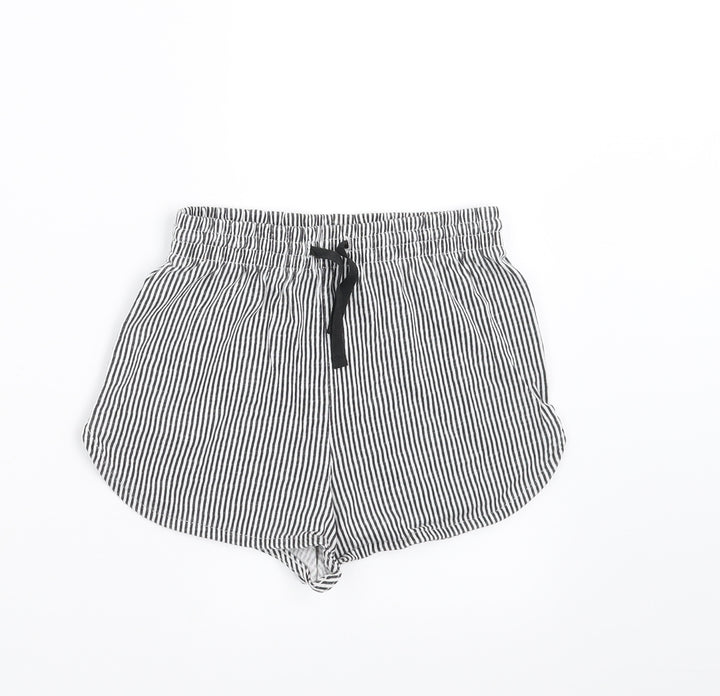 NEXT Girls Grey Striped Hot Pants Shorts Size 6 Years