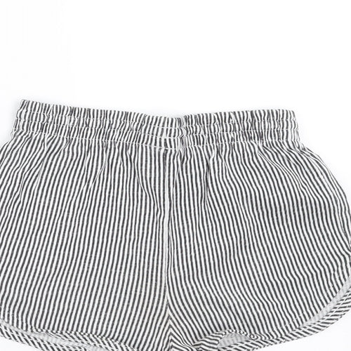 NEXT Girls Grey Striped  Hot Pants Shorts Size 6 Years