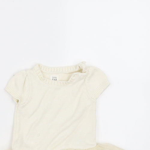 Gap Girls Ivory   Jumper Dress  Size 3-6 Months