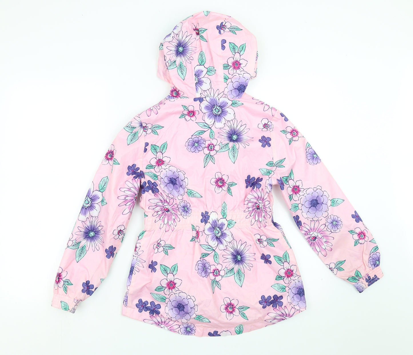 George Girls Pink Floral  Rain Coat Jacket Size 9-10 Years
