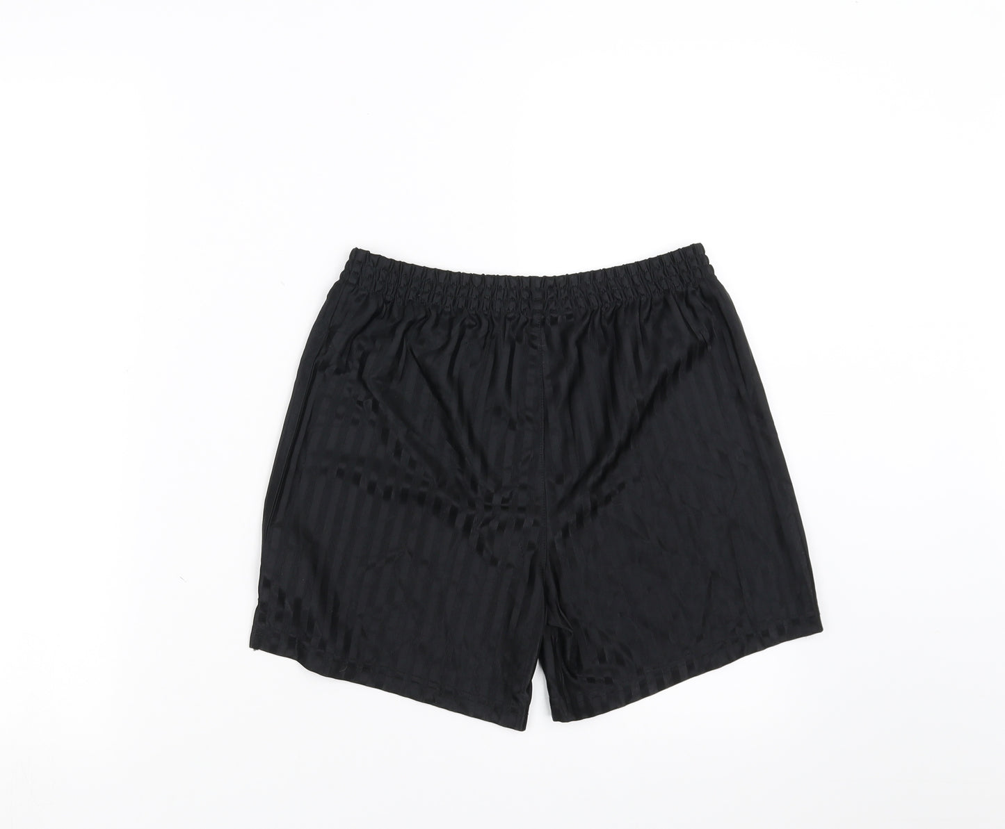 Preworn Boys Black Striped  Sweat Shorts Size 10-11 Years - football shorts