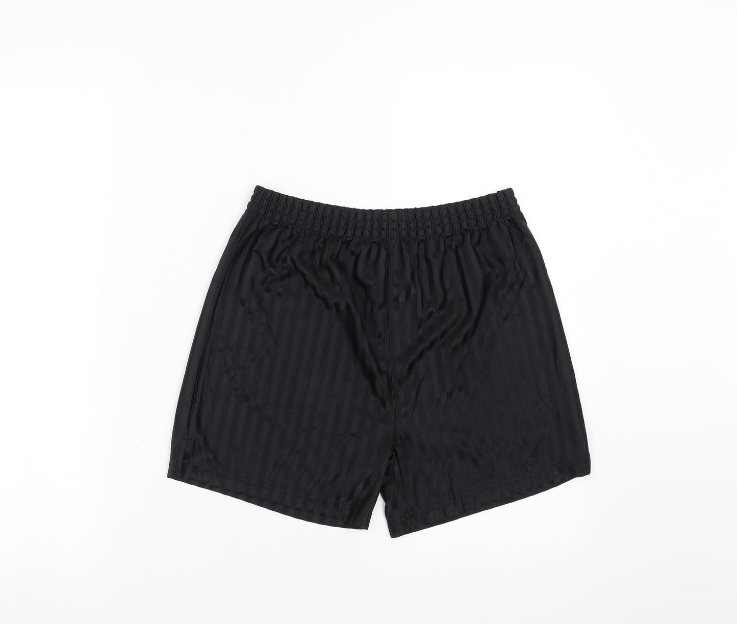 Preworn Boys Black Striped  Sweat Shorts Size 10-11 Years - football shorts