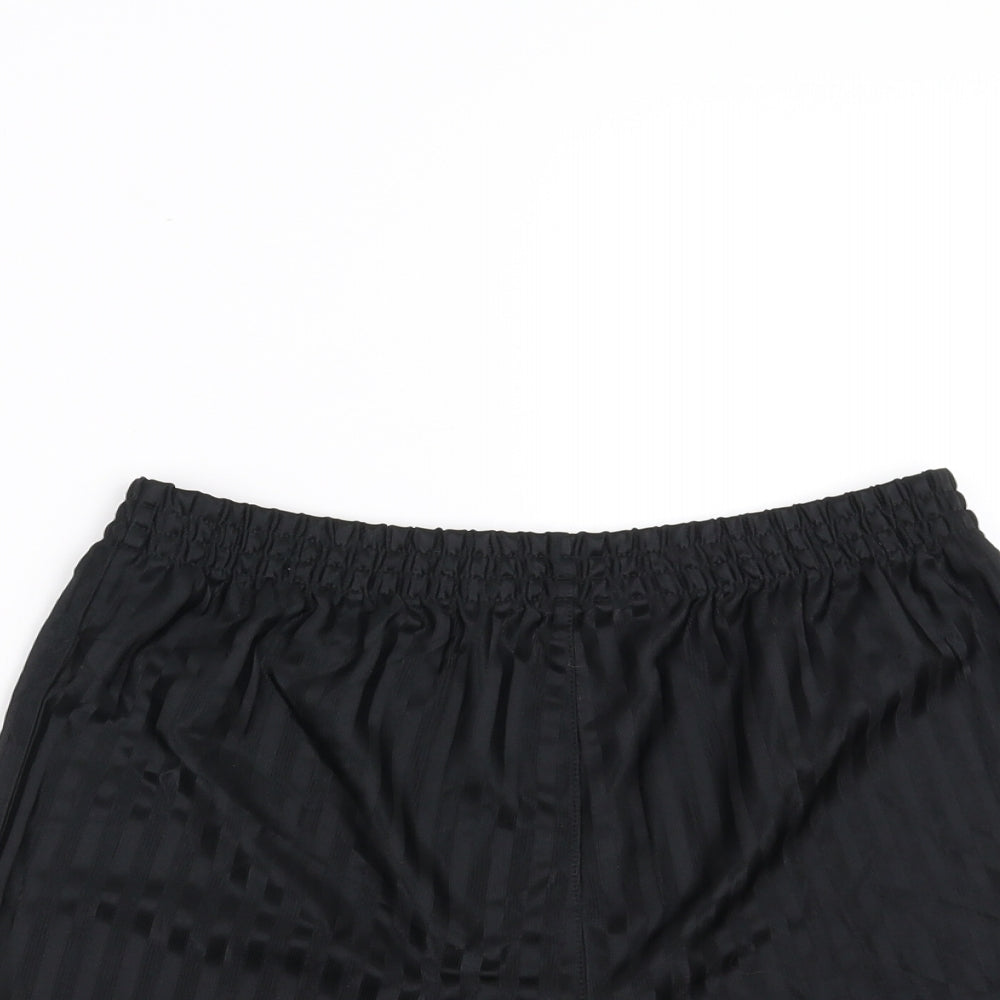 Preworn Boys Black Striped  Sweat Shorts Size 10-11 Years - football shorts