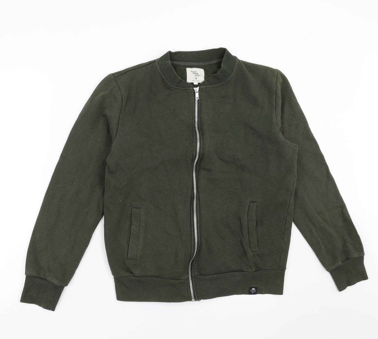 Cedar Wood State Mens Green   Full Zip Sweatshirt Size M