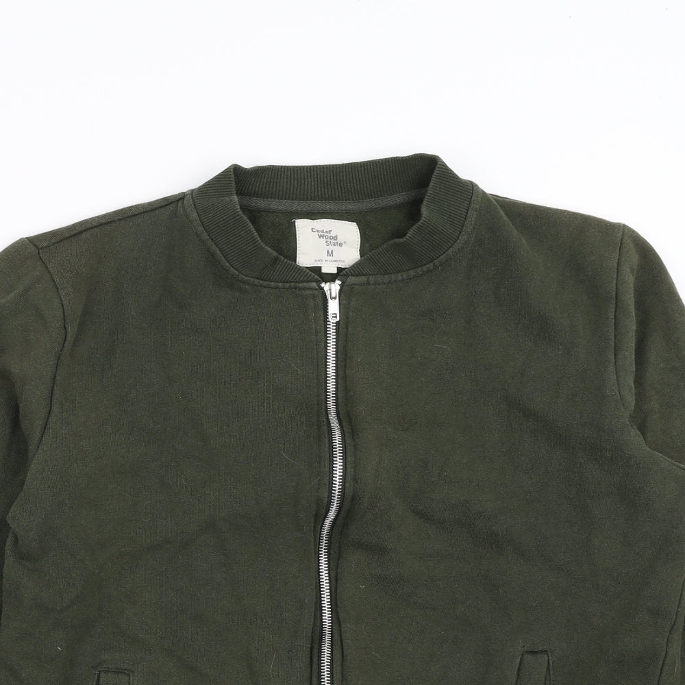 Cedar Wood State Mens Green   Full Zip Sweatshirt Size M