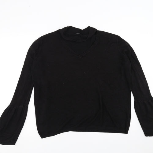 Papaya Womens Black   Pullover Jumper Size M  - Choker style neck