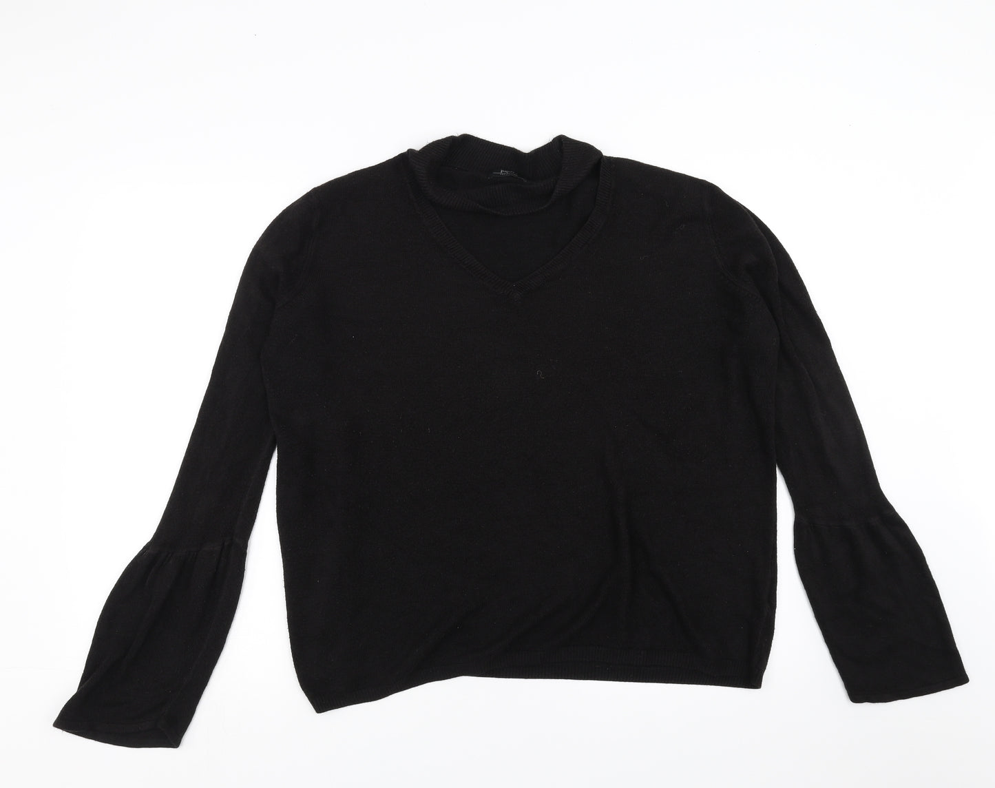 Papaya Womens Black   Pullover Jumper Size M  - Choker style neck