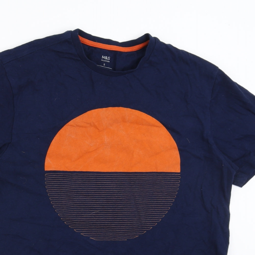 Marks and Spencer Mens Blue    T-Shirt Size S