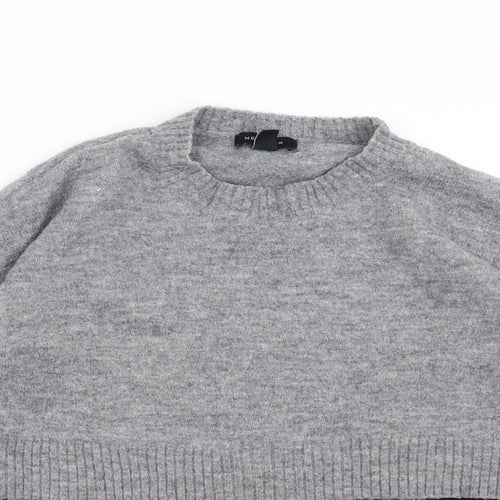 New Look Womens Grey   Pullover Jumper Size S  - lace hem