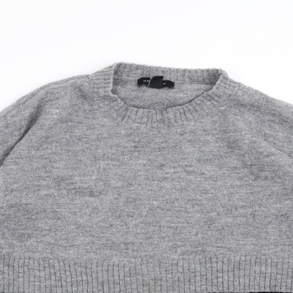 New Look Womens Grey   Pullover Jumper Size S  - lace hem