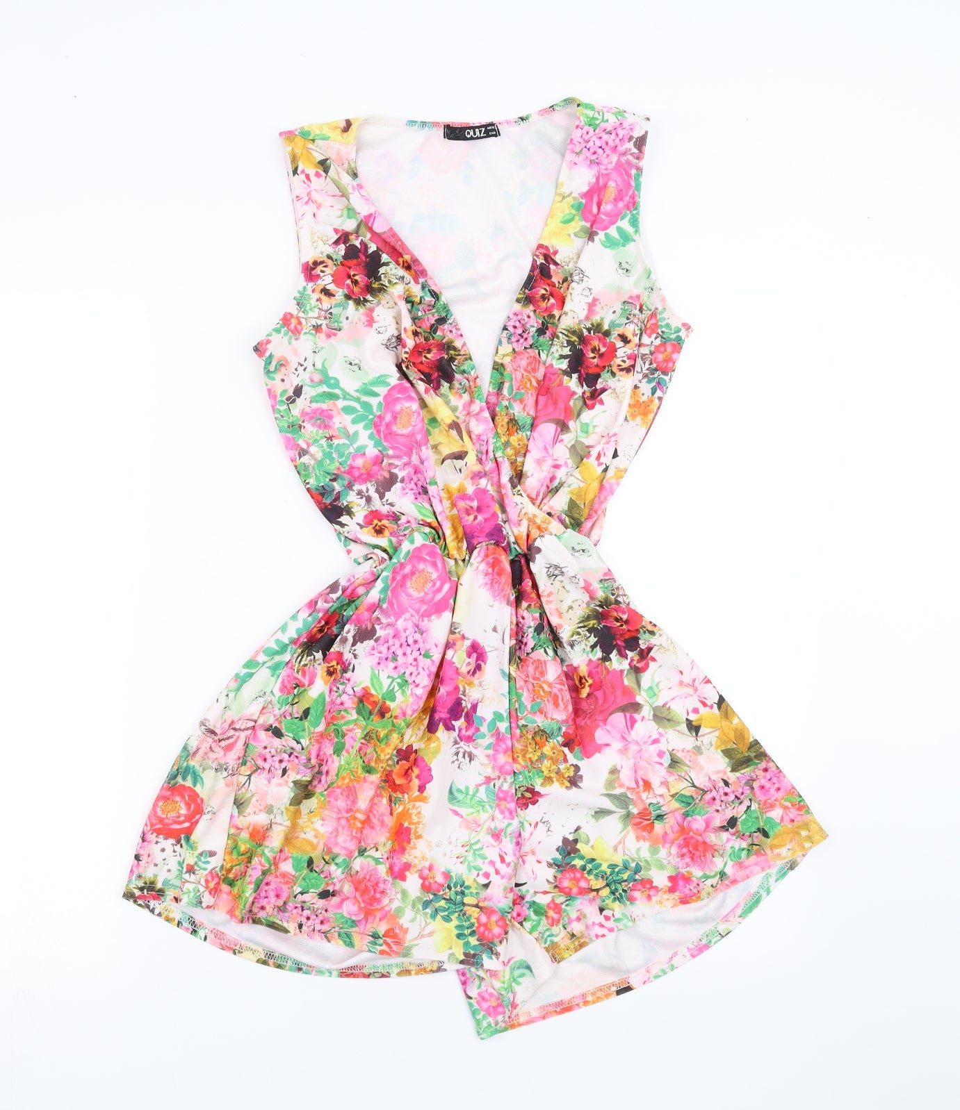 Quiz Womens Multicoloured Floral  Playsuit One-Piece Size 12