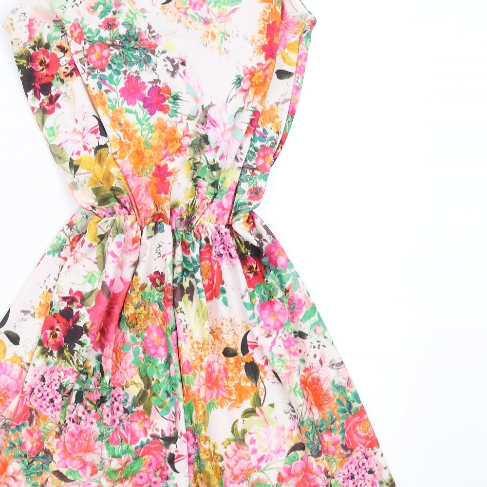 Quiz Womens Multicoloured Floral  Playsuit One-Piece Size 12