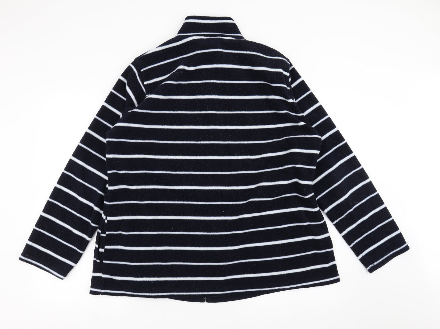 ISLE Womens Blue Striped Fleece Full Zip Jumper Size XL