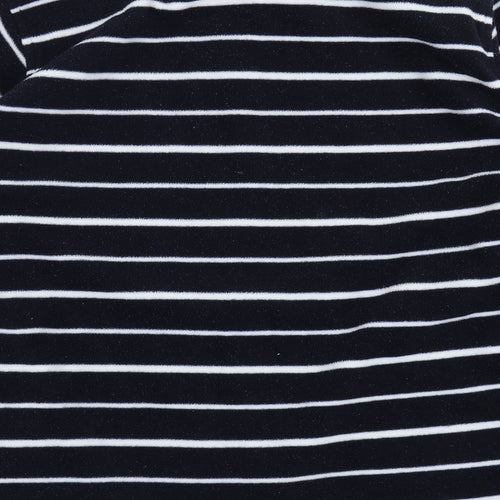 ISLE Womens Blue Striped Fleece Full Zip Jumper Size XL