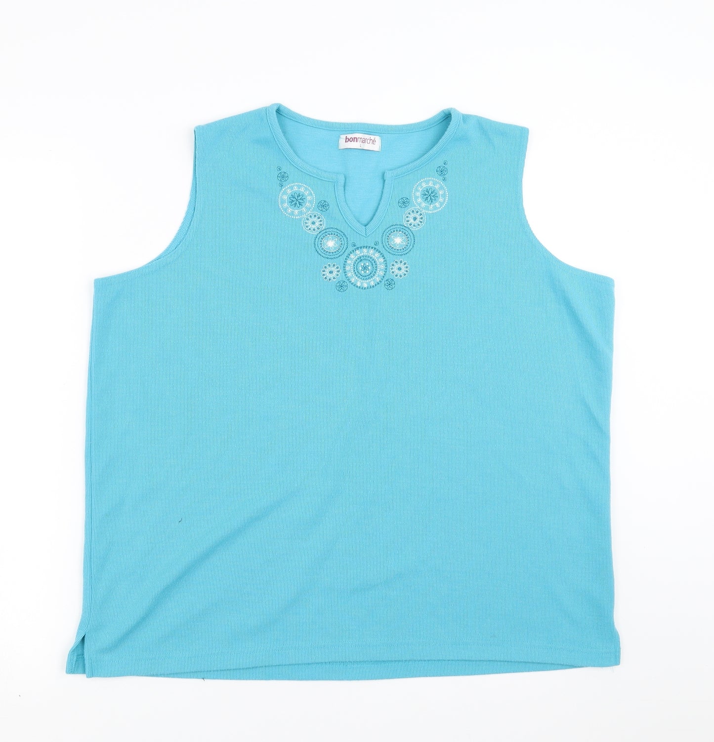 Bonmarché Womens Blue   Basic Blouse Size L  - Embroidered detail