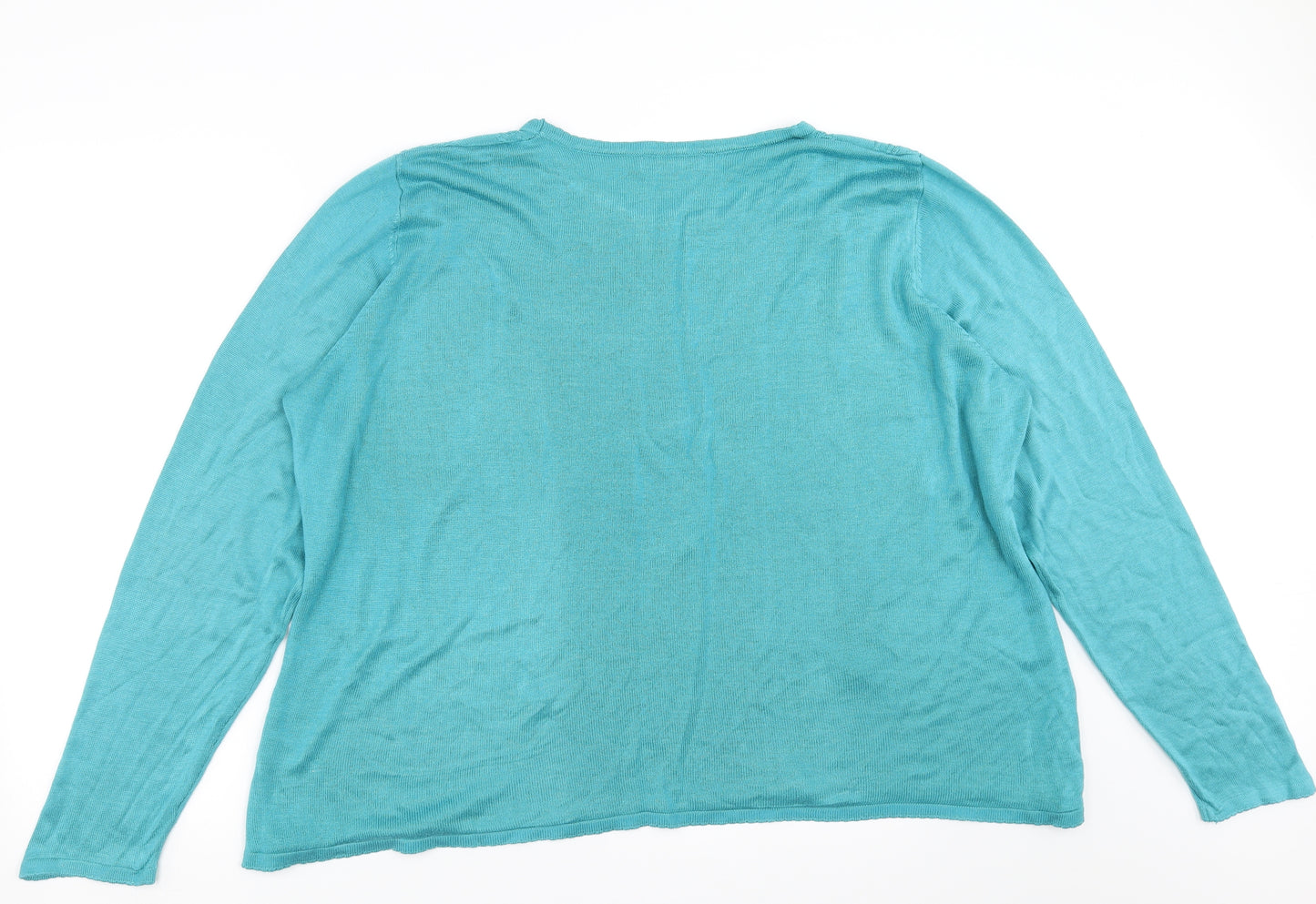Bonmarché Womens Blue Geometric  Pullover Jumper Size XL  - beaded