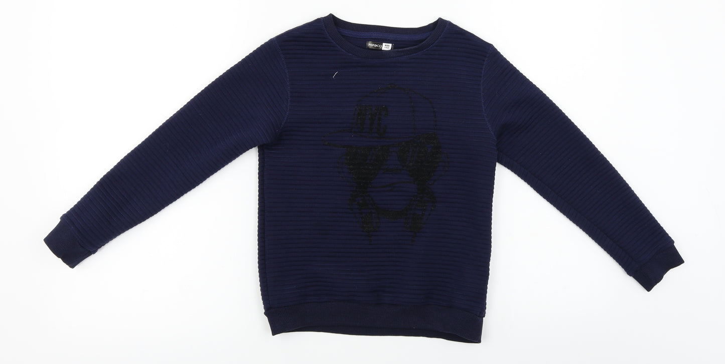 Pep&co   Boys Blue   Pullover Jumper Size 7-8 Years