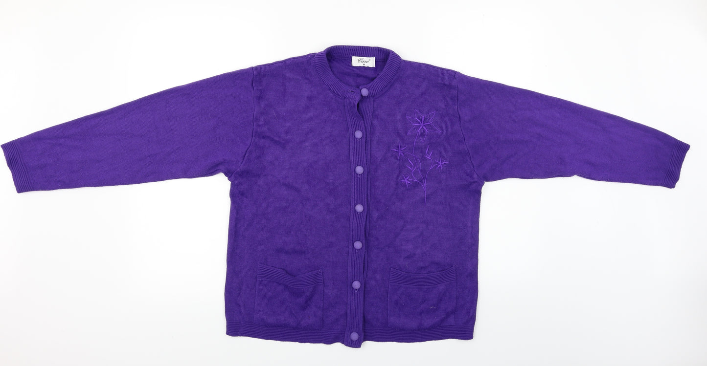 CARE Womens Purple   Cardigan Jumper Size M