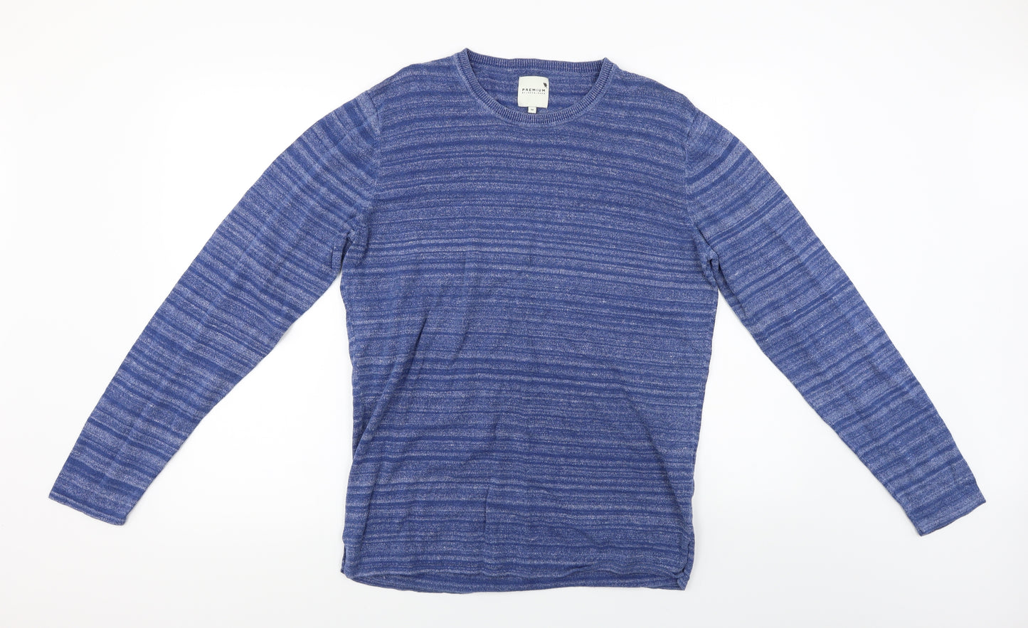 Premium  Mens Blue Striped  Pullover Jumper Size M