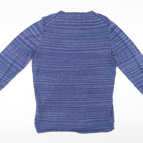 Premium  Mens Blue Striped  Pullover Jumper Size M