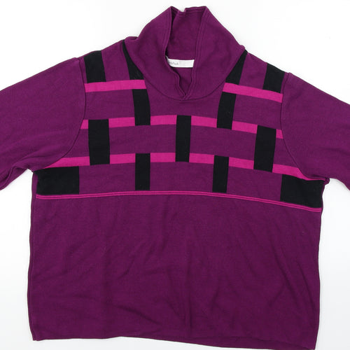 Skovhuus  Womens Purple Herringbone  Pullover Jumper Size 2XL