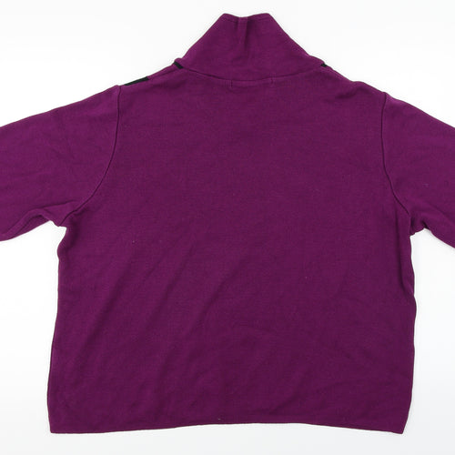 Skovhuus  Womens Purple Herringbone  Pullover Jumper Size 2XL