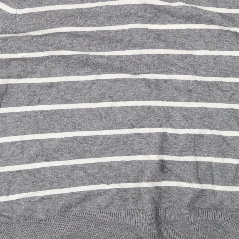 Duffer of St. George  Womens Grey Striped  Cardigan Jumper Size S