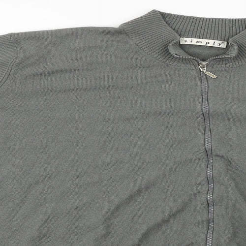 simply Mens Grey   Full Zip Jumper Size L