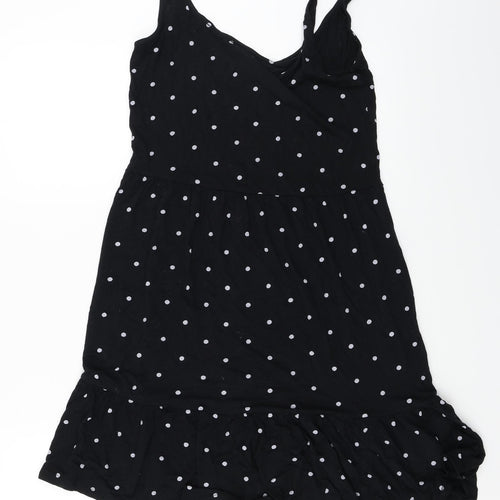 Pieces  Womens Black Polka Dot  Basic Blouse Size M
