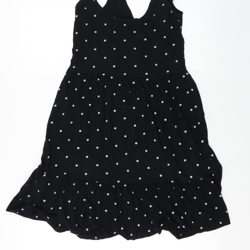 Pieces  Womens Black Polka Dot  Basic Blouse Size M