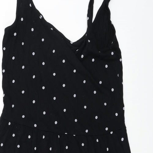 Pieces  Womens Black Polka Dot  Basic Blouse Size M
