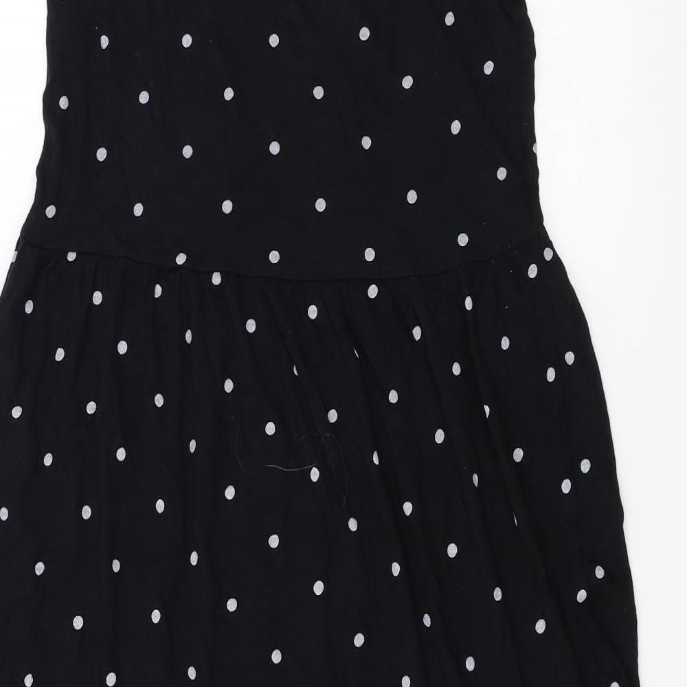 Pieces  Womens Black Polka Dot  Basic Blouse Size M