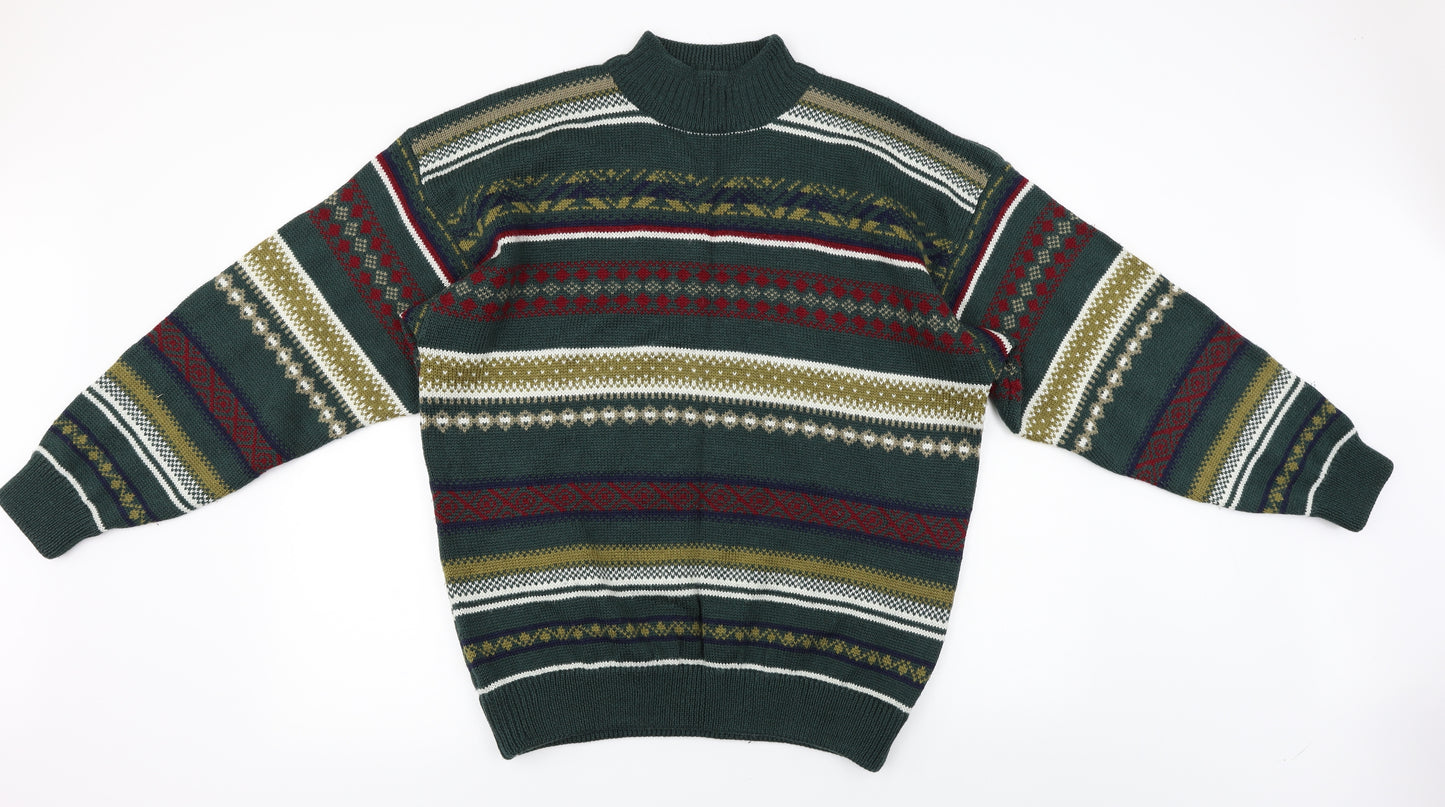 Mexx  Mens Green Herringbone  Pullover Jumper Size L