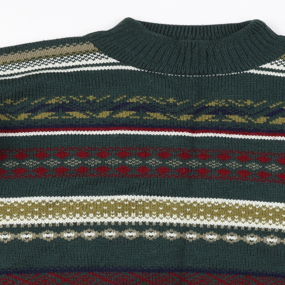 Mexx  Mens Green Herringbone  Pullover Jumper Size L