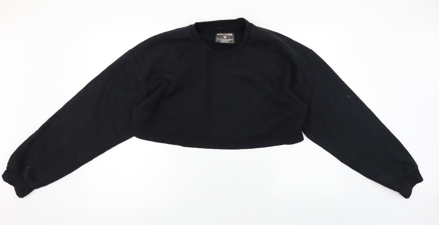 PRETTYLITTLETHING Womens Black   Pullover Jumper Size M