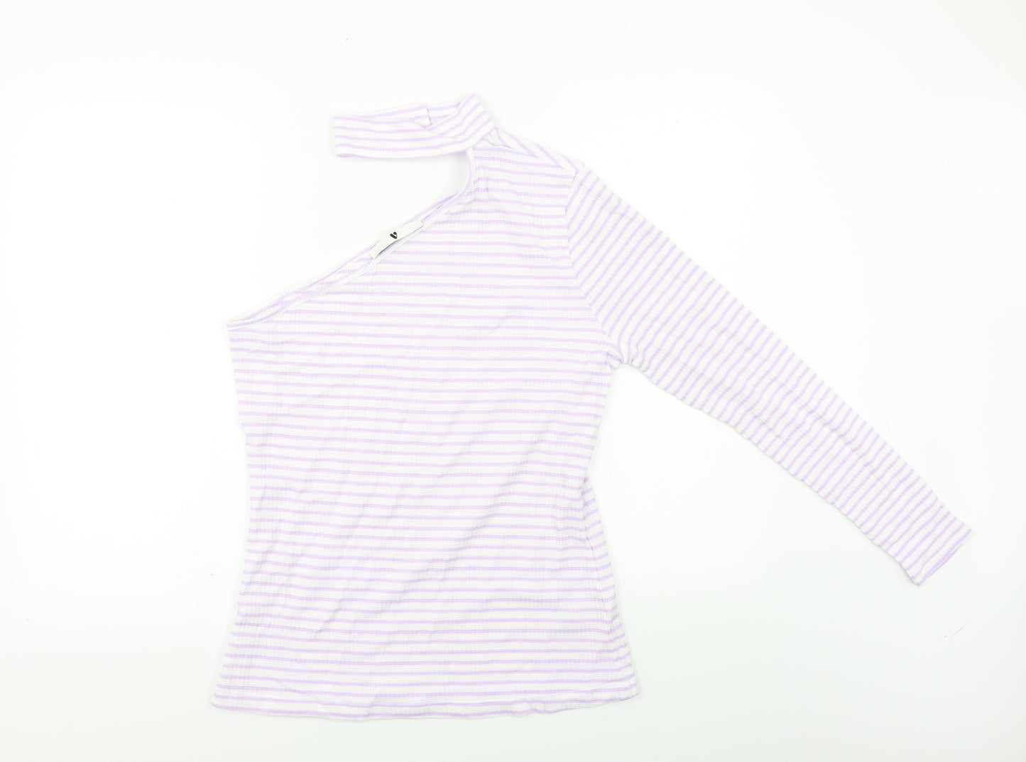 Very Womens Purple Striped  Basic T-Shirt Size 14