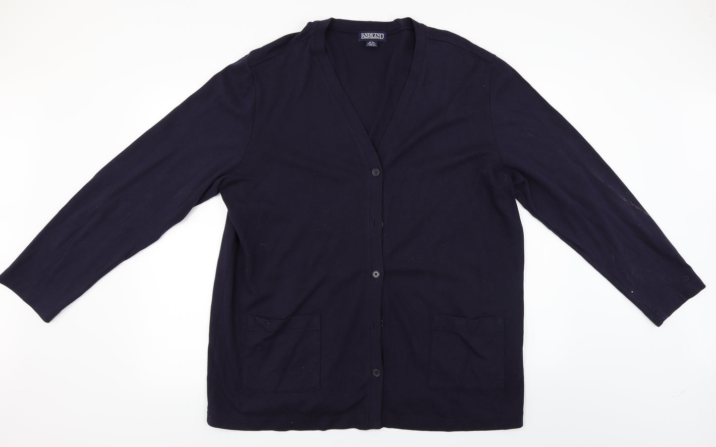 Lands' End Womens Blue   Cardigan Jumper Size 18