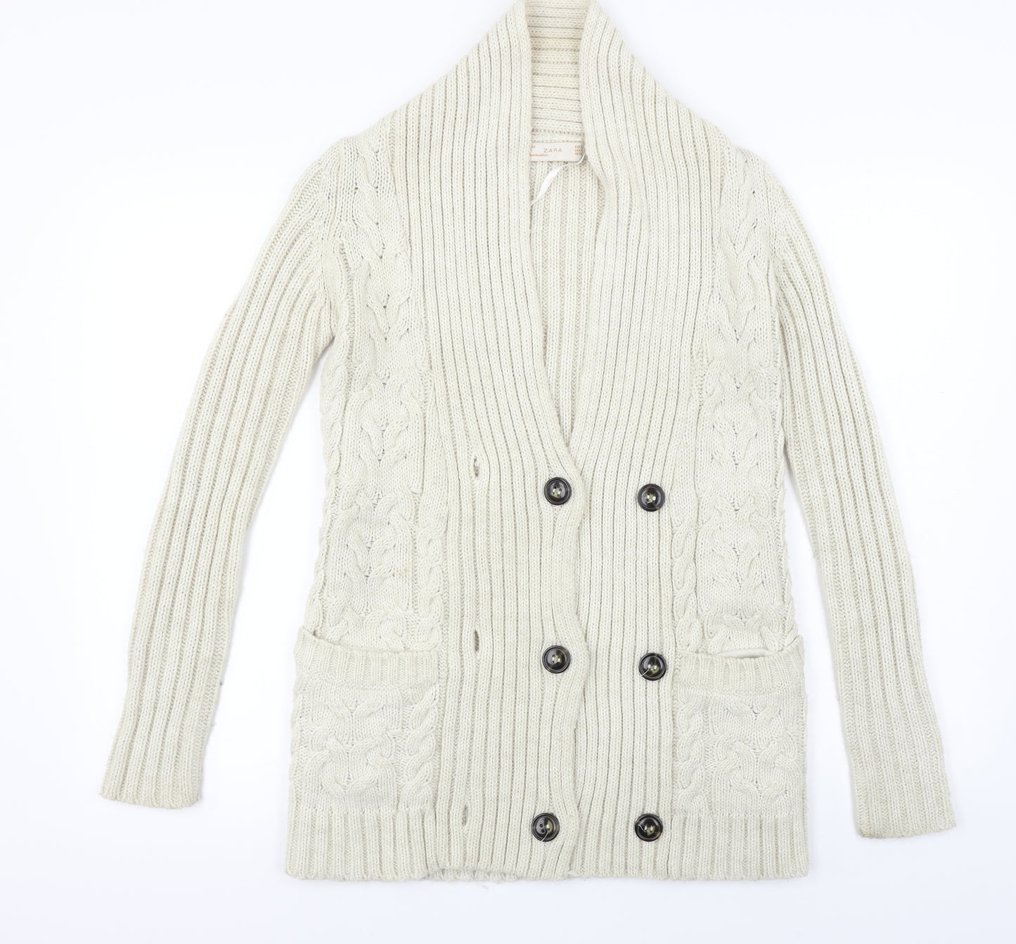 Zara Womens Beige   Cardigan Jumper Size S